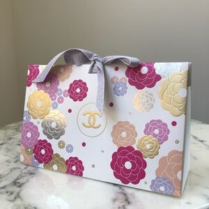 CHANEL Origami Camellia Flower Foldable Gift Bag BOX Ribbon Limited Edition NEW